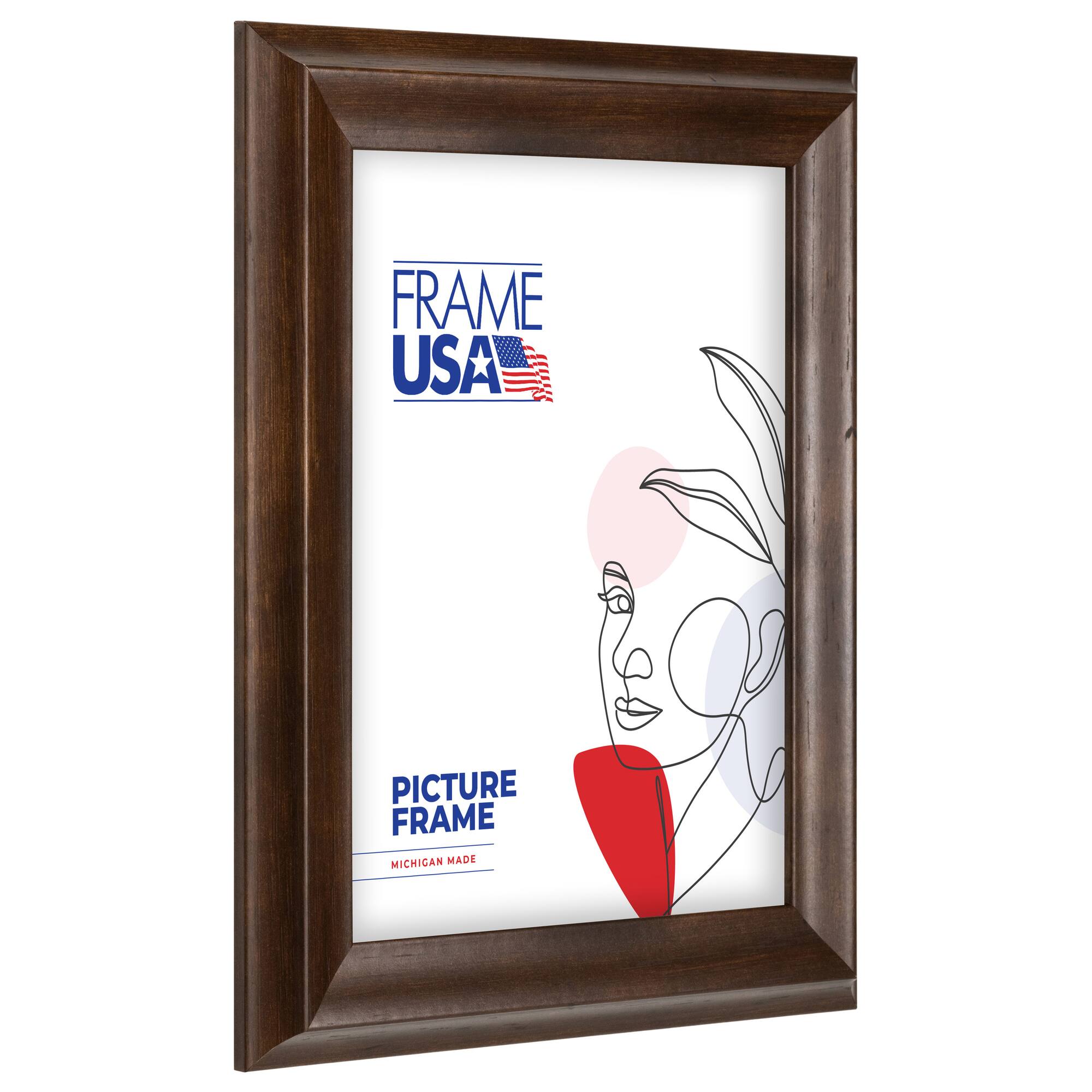 Frame USA Verona Narrow Mocha Single Image Picture Frame with Mat